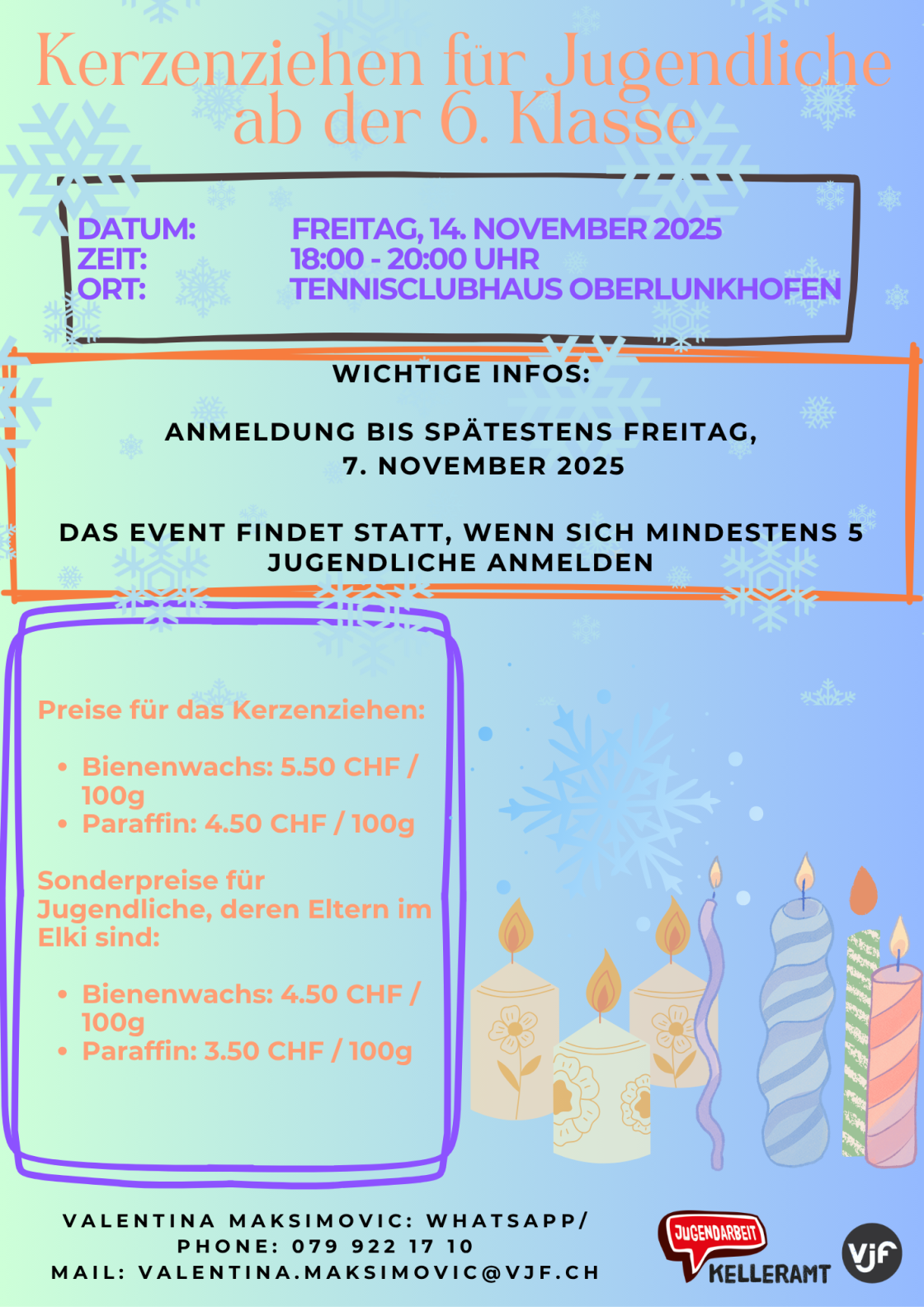 Anmeldung Kerzenziehen