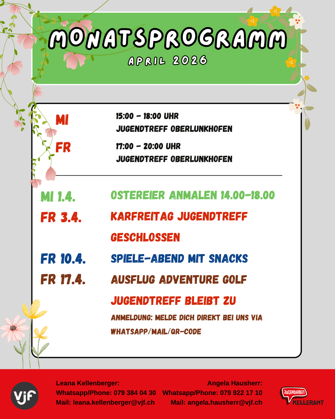 Monatsprogramm April